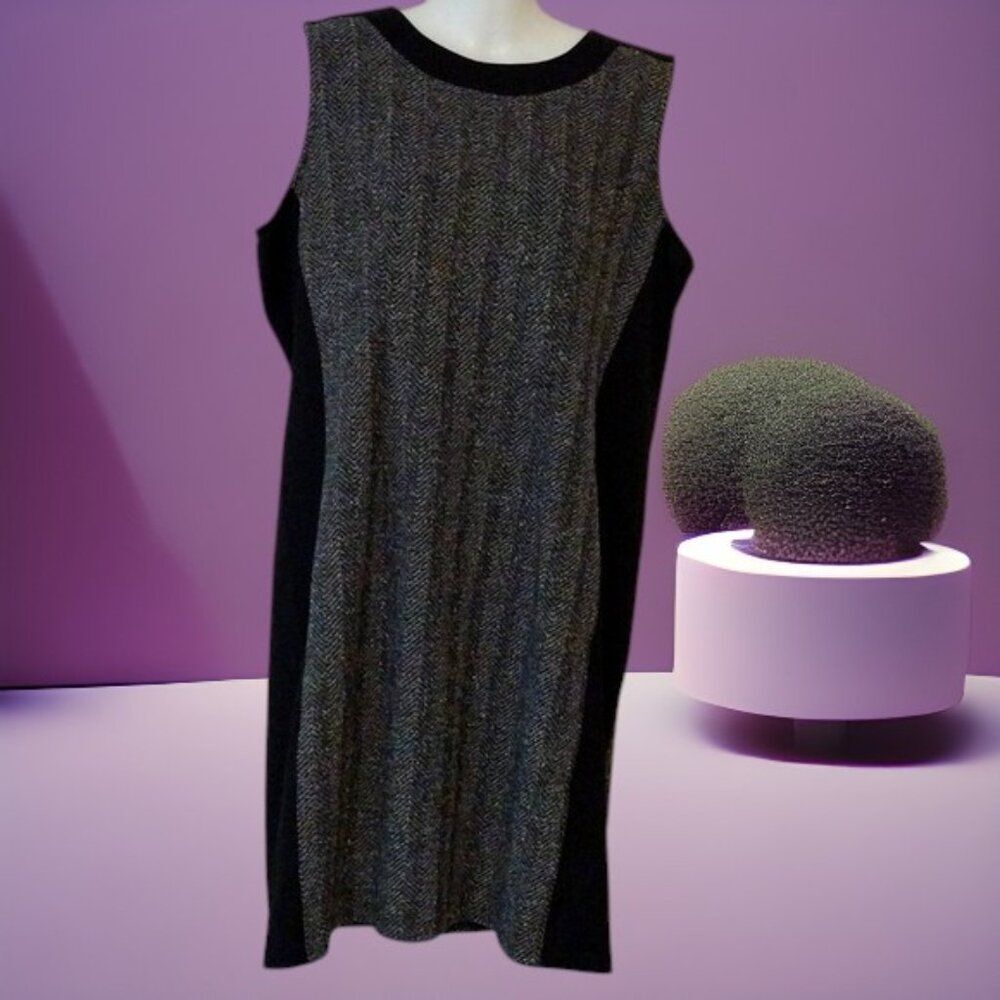 Liz Claiborne Heather Pattern with Slimming Side Panels Shift Dress Size XL